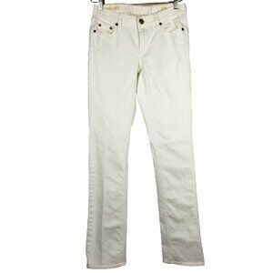 J Crew Jeans Womens Size 27 Matchstick White Denim Skinny 31" Inseam Low Rise